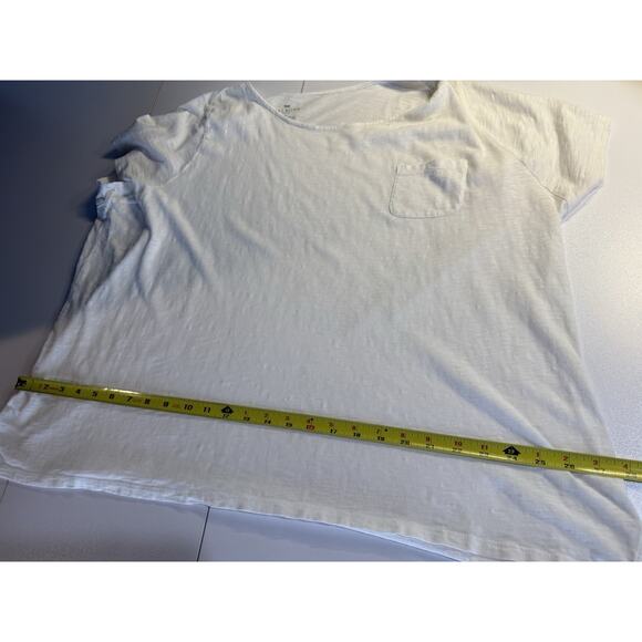 Talbots Womens Sz 3x White 100% Cotton Short Sleeve Slub One Pocket T-Shirt - Picture 7 of 9